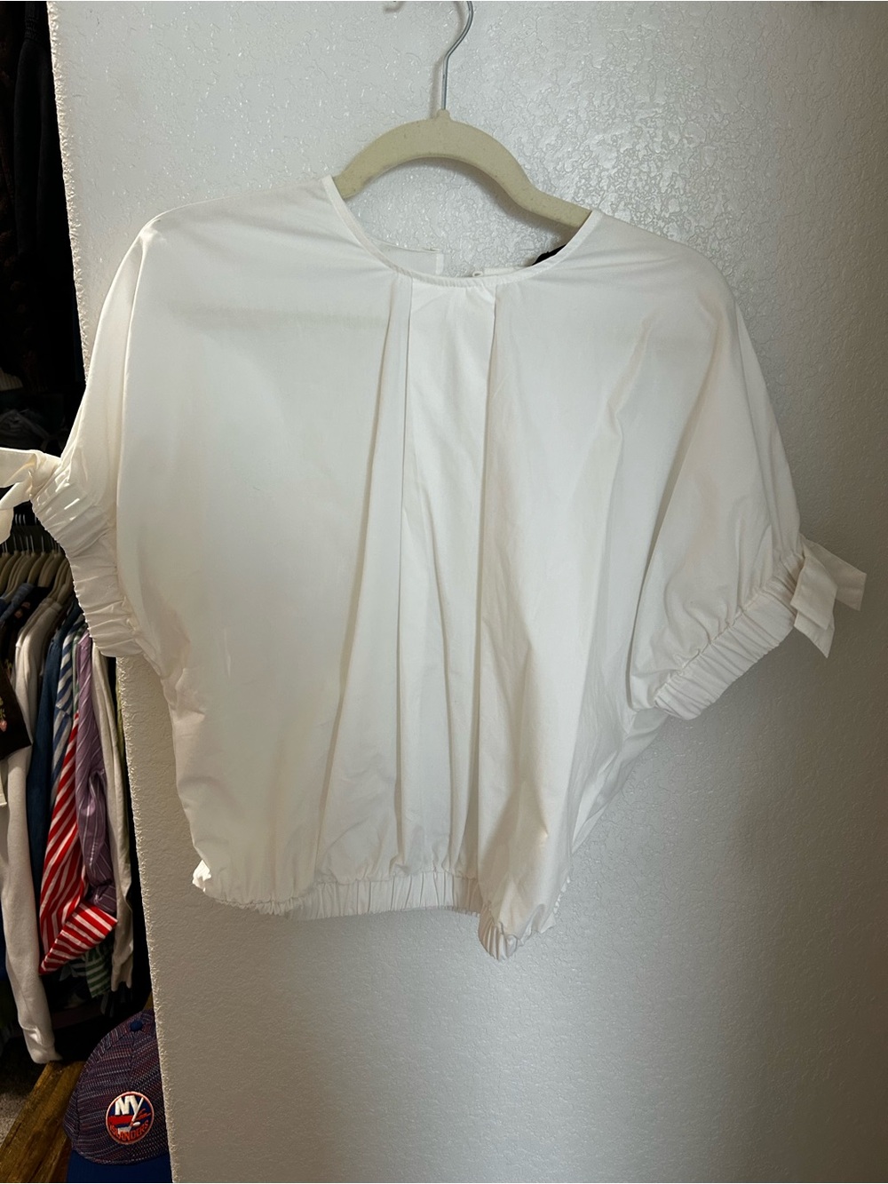 NWT Zara White Short Sleeve Blouse